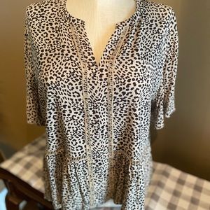 Express leopard cheetah peplum top